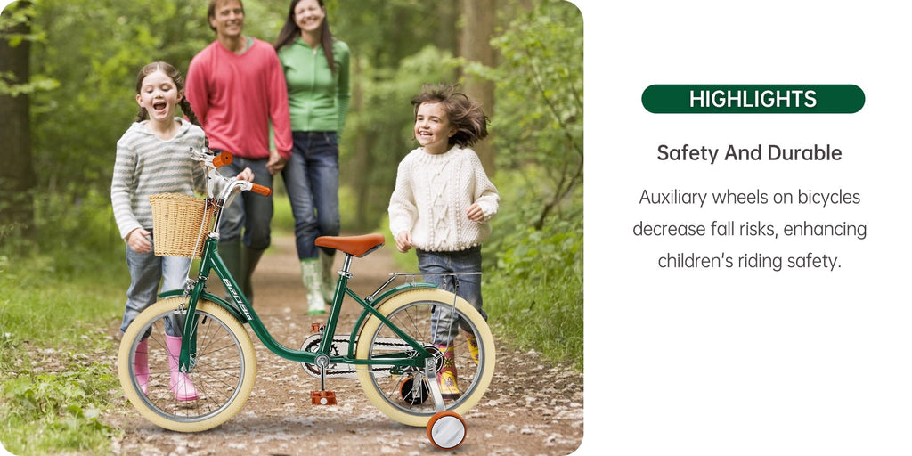 18 Inch Kids Bike with Removable Training Wheels, Adjustable Seat, Steel Frame & Dual Brake, Kids Bicycle for 6-10 Years Old Toddler Girls Boys