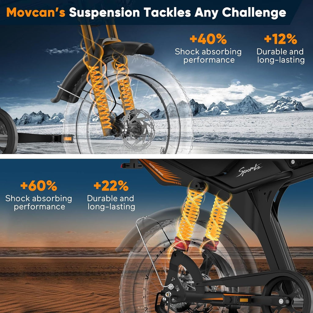 Movcan V70 Electric Bike for Adults, Peak 2500W 35mph 52V 23.4Ah E-Mountain Bike,20 Fat Tire Full Suspension UL2849