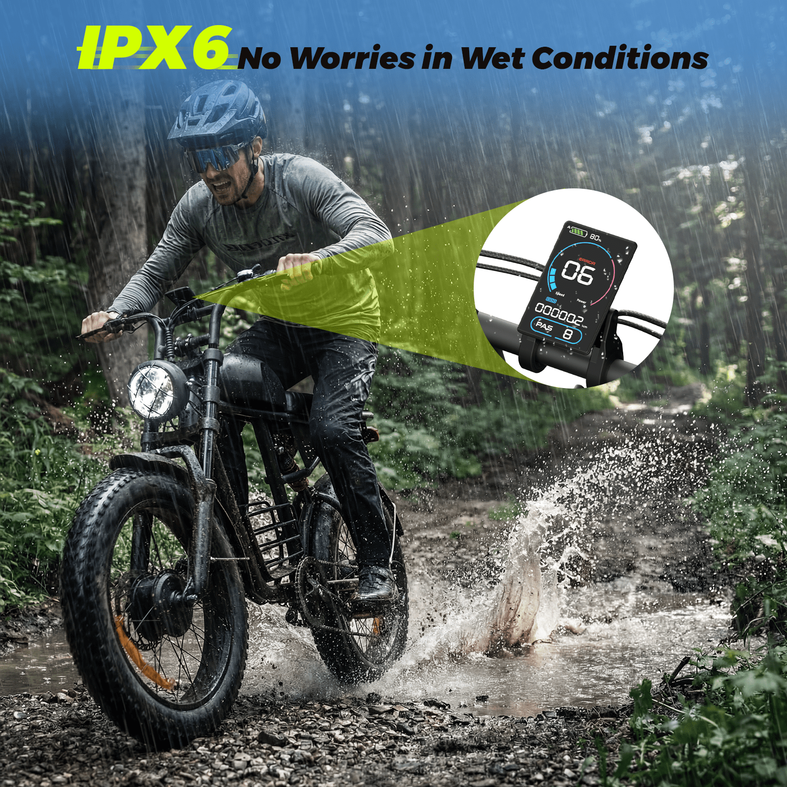Electric Bike for Adults, 3000W Dirt Bike, 37MPH, 48V 35Ah E-Bike, 100 Miles Electric Motorcycle, 20 Fat Tire Off-Road Bike, All Terrain for Mountains, Snow, Sand, Road