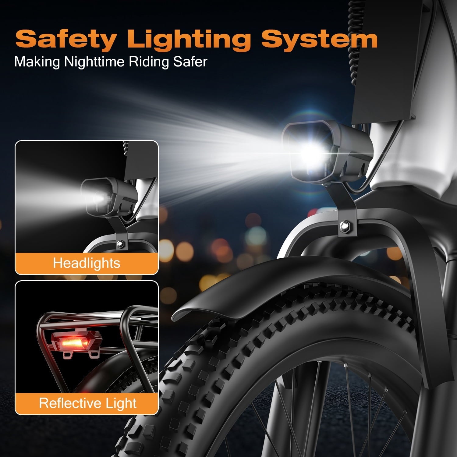 F26-1500W Off-Road Electric Bike, 26 Tire 55 Miles Electric Bike ,48V 10.5 Internal Battery (Removable), Top Speed 30MPH, Electric Mountain Bike Beach Bike, Professional 7 Speed UL2849
