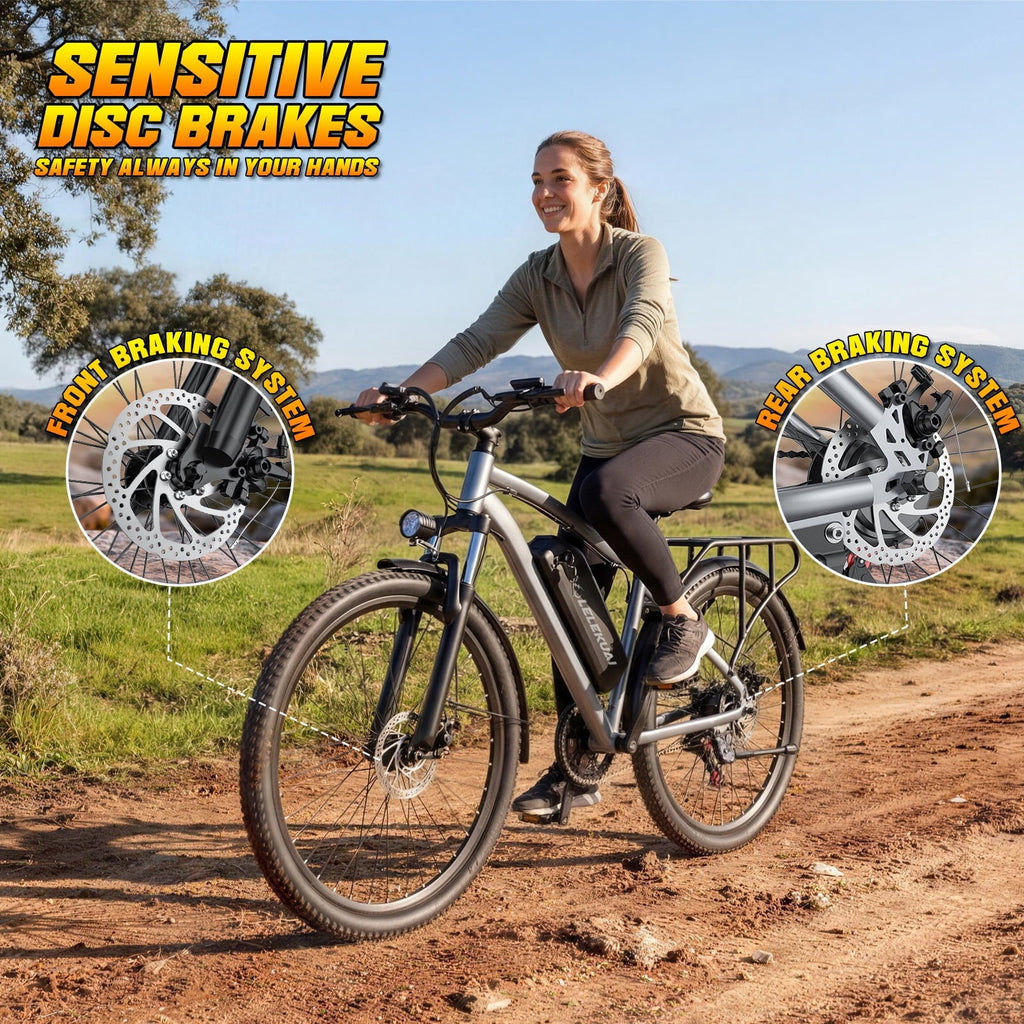 Electric Bike for Adults, 26 Commuter Ebikes with 7-Speed Gears, 25MPH, 720W Peak Motor, Removable Battery, 50 Miles Range, Electric Mountain Bicycle for All Terrain UL2849