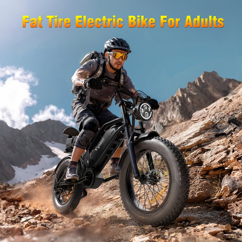 1500W Electric Bike, 20 Fat Tire E-Mountain Bikes, 48V 18Ah 32MPH Ebike for Adults Full Suspension UL2849, All-Terrain E-Bike, Orange