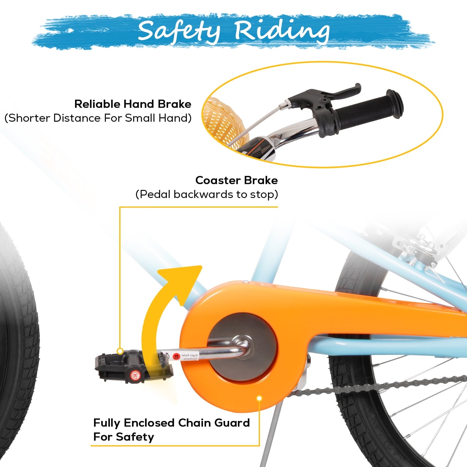 Hykolity 20 Kids Bike Age 6-12 Boy Girl Bicycle Coaster Brake Children Bike For Tween Height 48-62 Teen Sport Outdoor Riding Navy Blue