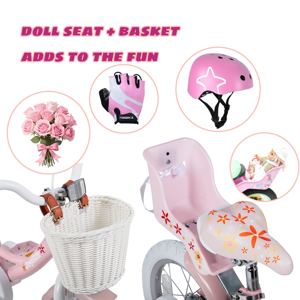 Joystar Unicorn 14inch Girls' Bike, Mint Pink