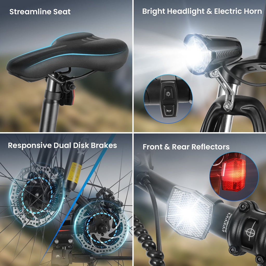 Gocio Electric Bike for Adults, 27.5 E-Mountain Bike, Lockable Suspension Fork, 750W Peak Power Motor, 48V/10.4AH, 19.8 MPH, 21 Speed, UL 2849