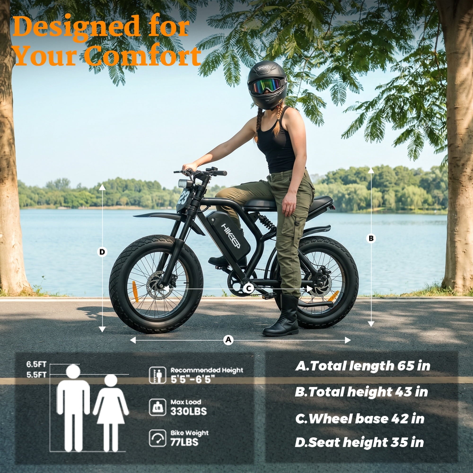 HeloKeep Electric Bike for Adults, 1500W Peak, 20x4 Fat Tire Off-Road Electric Mountain Bike, 48V 17.5Ah Removable Battery UL 2849 Certified, Full Suspension, 30 MPH