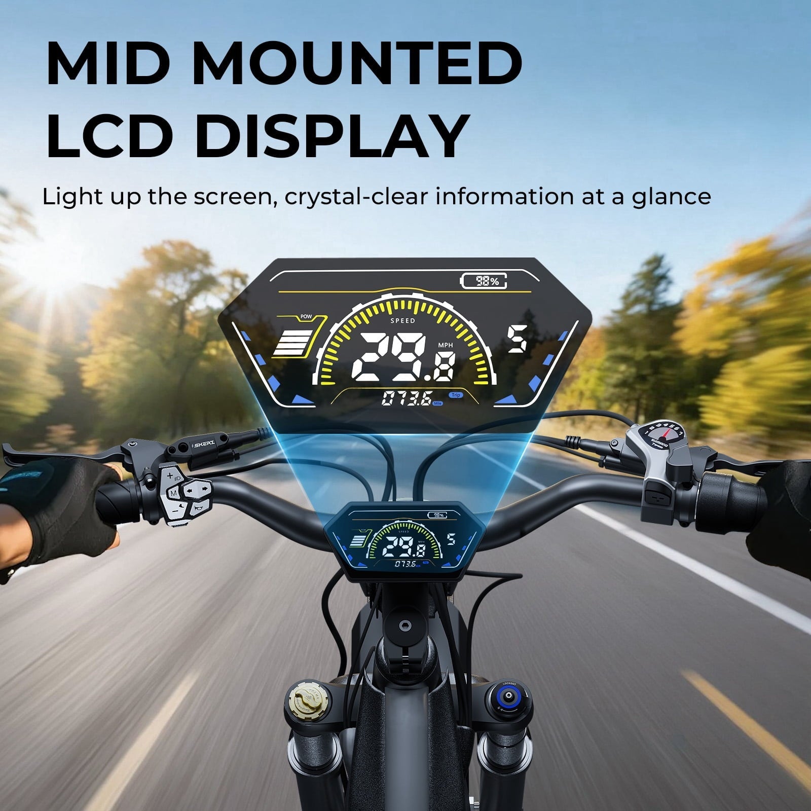 Skeri Electric Scooter Bike for Adults, 26x4 Fat Tire Full Suspension E-Mountain Bicycle,750W (Peak 1200) Motor 48V 20Ah 7-Speed Ebike UL2849