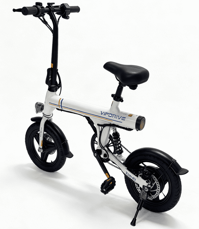 VIPDRIVE Electric Bike, 14 Folding EBike for Adults, 500W Peak Motor, 36V 7.8Ah Battery, 20MPH City Commuter E-Bike, Mini Ebike, LCD Display, UL2849