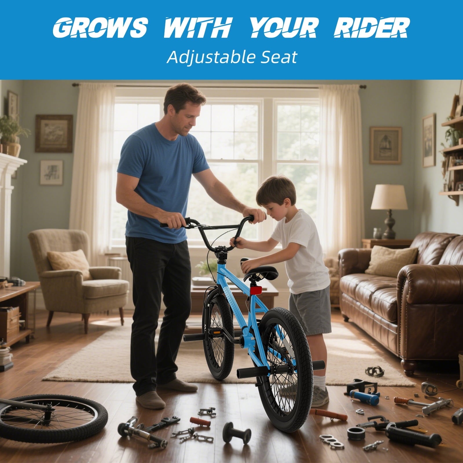 KORIMEFA Freestyle Kids BMX Bikes 18 20 Inch Kids Bicycles for Years Old Boys Girls Teen with Adjustable Seat and Handbrake, for Kids 8-12 Beginner-Level to Advanced Rider