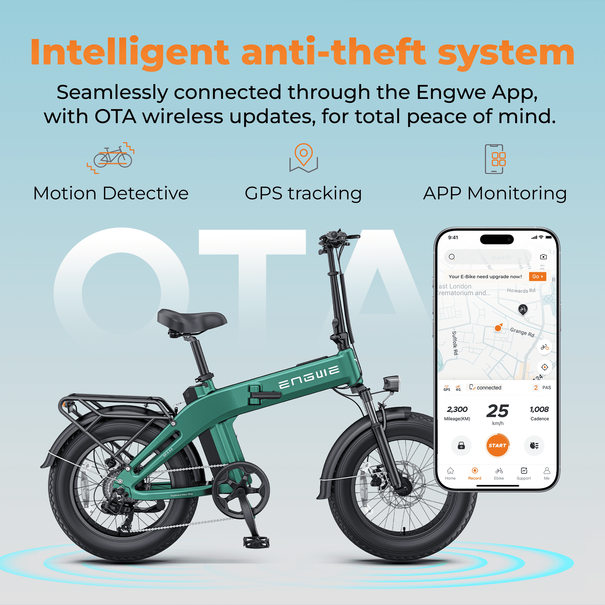 ENGWE EP-2 3.0 Electric Bike for Adult,Folding Electric Bike with App & IoT Anti-Theft 750W E-Mountain Bike 48V 15AH with 7-speed,Up to 65 Miles Range &28 Mph ,UL2849