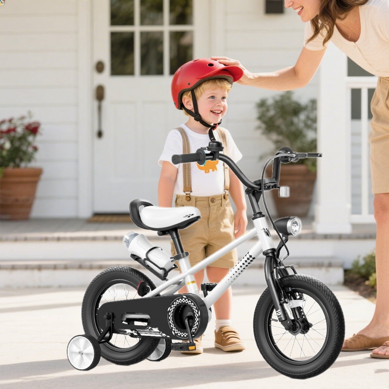 KORIMEFA Kids Bike Boys Bicycle 14 inch for Children Age 4-8 Years Old, Toddler Sport Cycling with Training Wheels, Water Bottle Holder, Blue