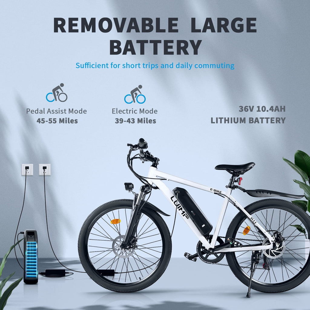 VTOKW 500W Electric Bike for Adults, 26 Electric Bicycles, 36V 10.4Ah Battery, 20MPH Ebike, E-Bike UL2849