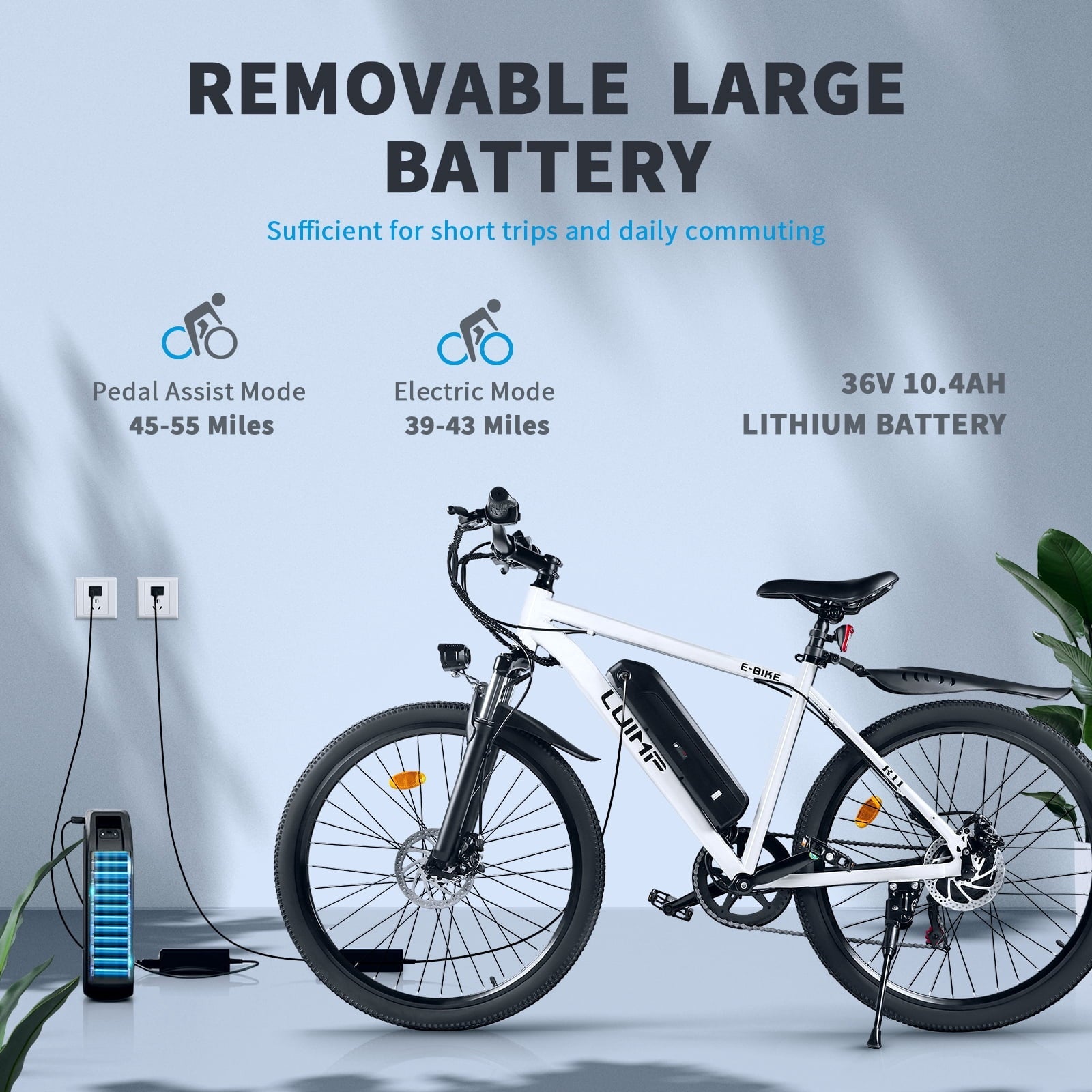 VTOKW 500W Electric Bike for Adults, 26 Electric Bicycles, 36V 10.4Ah Battery, 20MPH Ebike, E-Bike UL2849