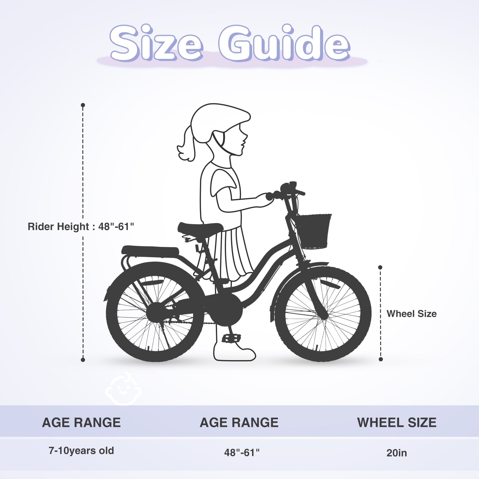 20 inch Girls Bike for 7-10 Years Old Kids, SHINPT Kids Bicycle with Basket & Lightweight, Comfortable City Bikes with Rear Rack and Basket, Pink
