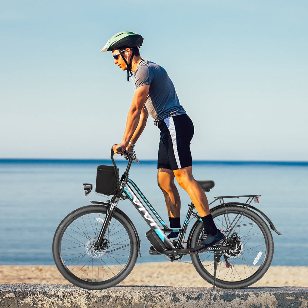 Vivi Electric Bike 26 City Commuter Electric Bike 48V 500W Step-Through Electric Bike 19.8MPH Electric Cruiser Bike Beach Bike with Cruise Control, UL2849 Certified
