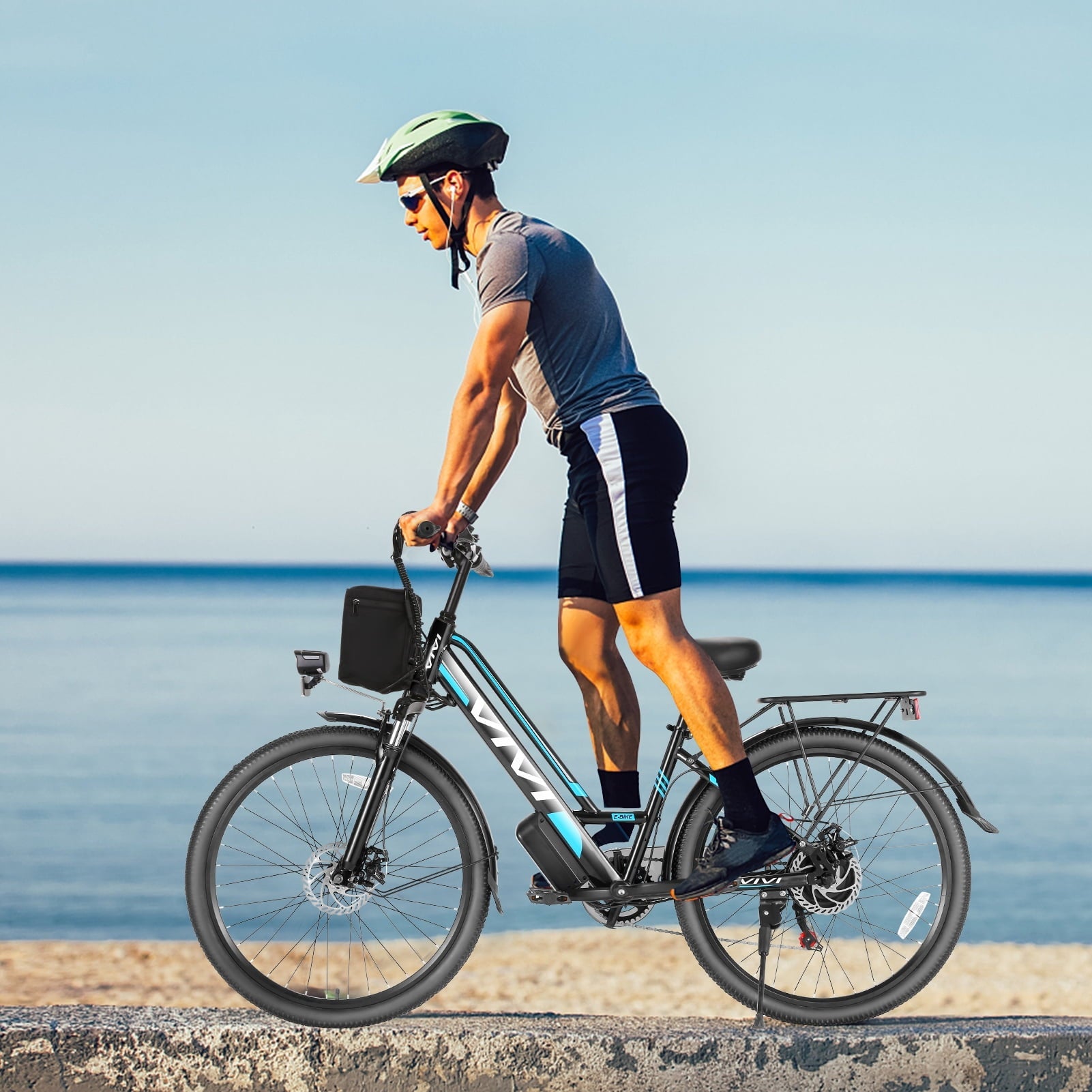 Vivi Electric Bike 26 City Commuter Electric Bike 48V 500W Step-Through Electric Bike 19.8MPH Electric Cruiser Bike Beach Bike with Cruise Control, UL2849 Certified