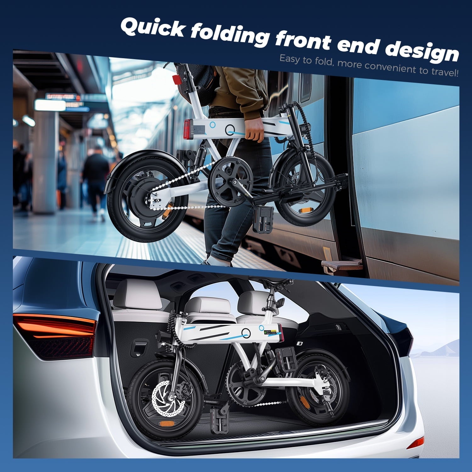 iSinwheel 14 Foldable Electric Bicycle for Adults,500W 42V 10Ah Electric Bike,LCD,20MPH Commuter E Bike for Teen