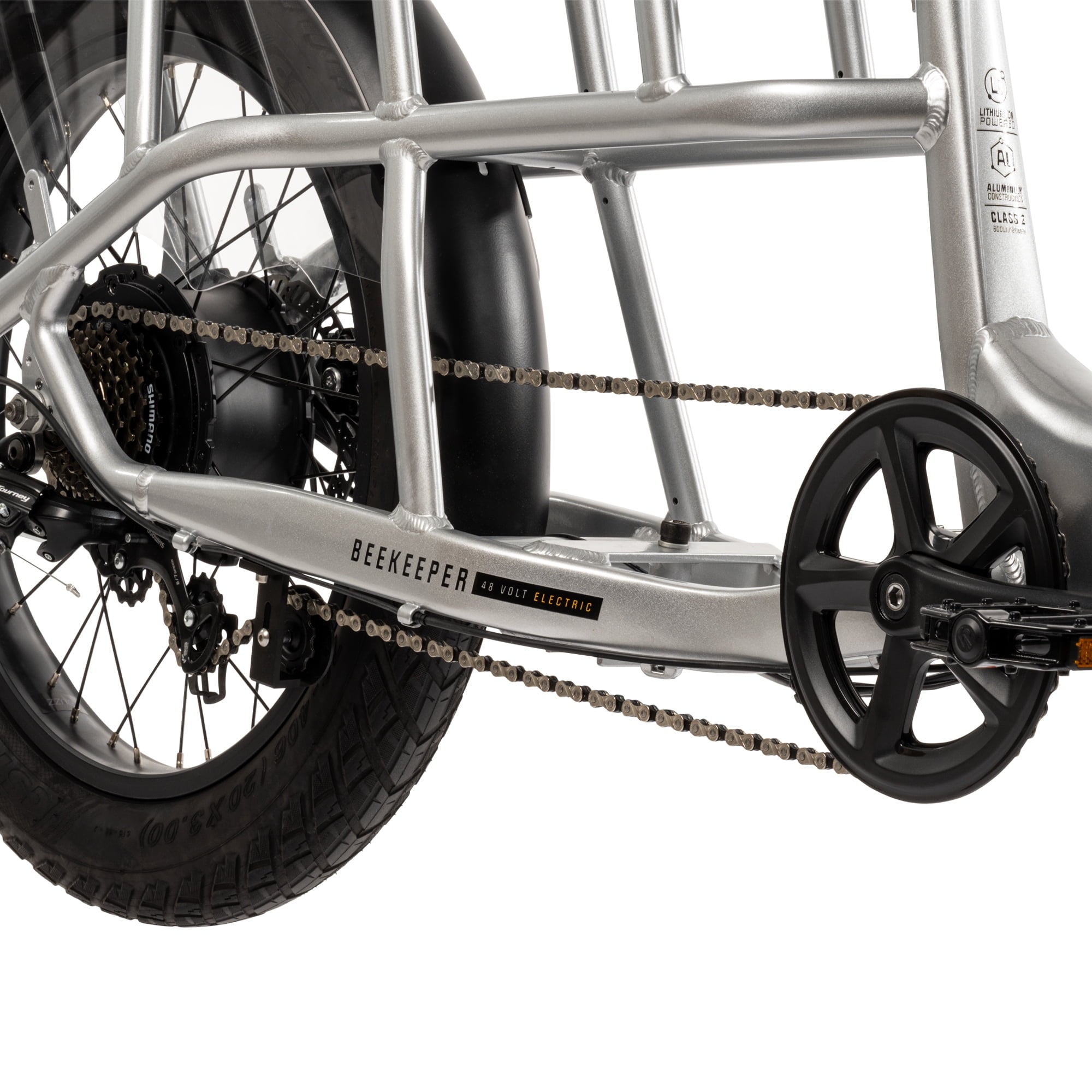 Buzz 24 Beekeeper 48V Electric Cargo Bike, Fits Riders 60+, Silver, Adult, Unisex