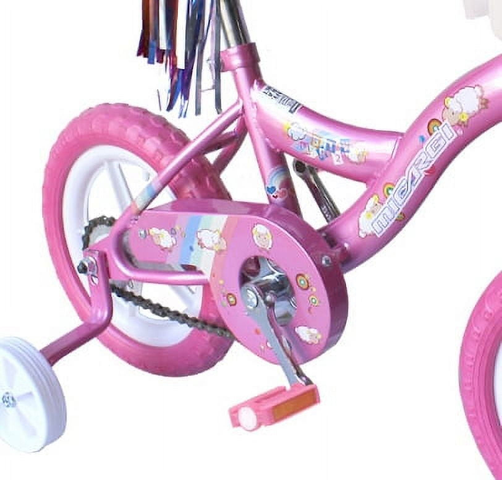 USToyOutlet 12 Kid's Beginner Bicycle for 2-4 Years Old Boys' and Girls' Bike Foam Tire for Indoor Use No Brake - Pink