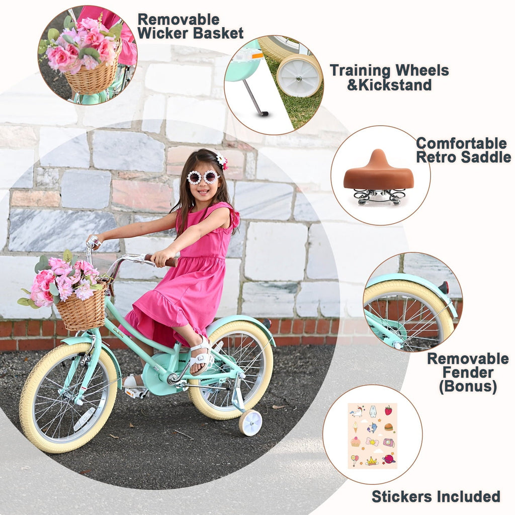 Glerc Little Molly 20 inch Kids Girls Bike for 7-13 Years Old Child,gifts,Blue