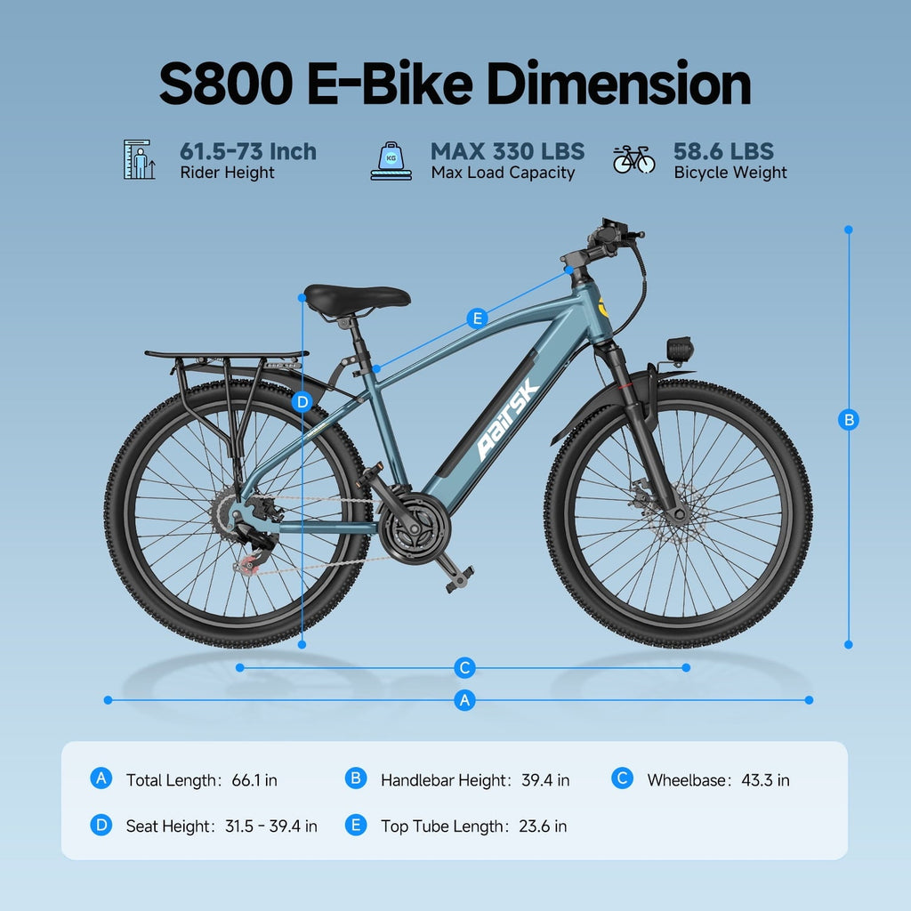 Unibike 250W Electric Bike for Adults, 36V 13AH Removeable Battery, 26'' City Bicycle, 15MPH Commuter Women Ebike