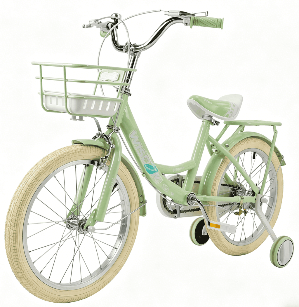 16/18 Inch Bike Kids Bicycle with Basket, Girls Bikes Ages 5-10, Kids Bicycles with Front and Rear Brakes, Kid Bike with Training Wheels, Kickstand, Rear Seat
