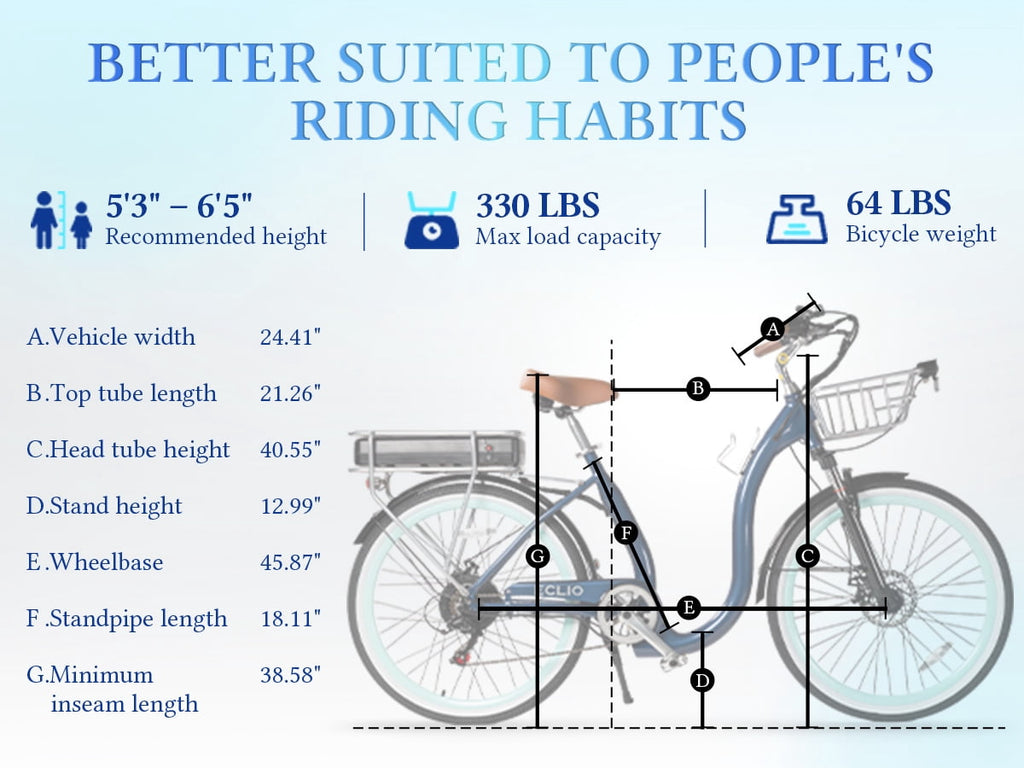 26 Inch Cruiser Electric Bike, E-Bike for Adults with 48V 15.6AH Removable Battery, Step Through Ebike for Women Men UL2849- Blue
