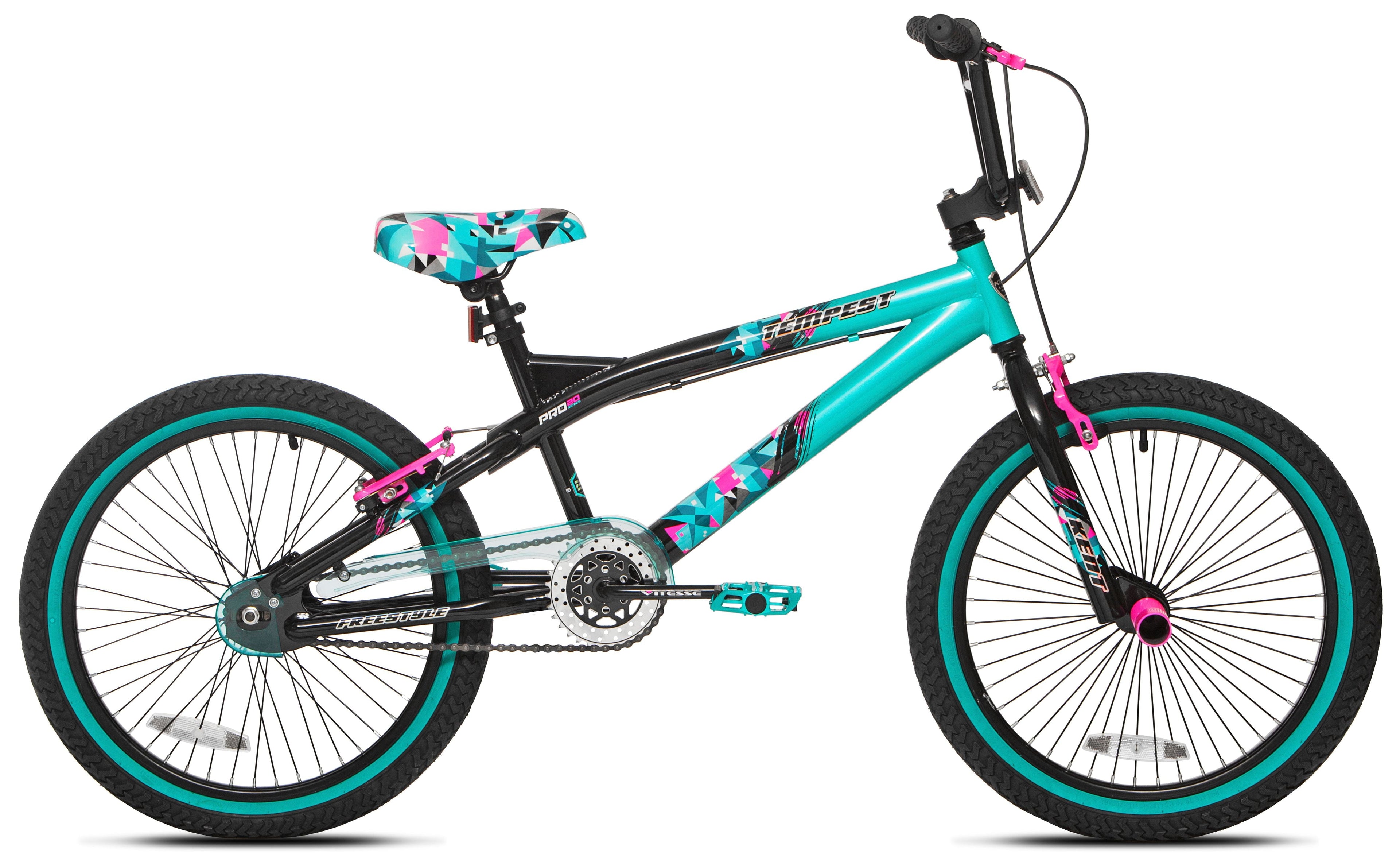 20 Kent Tempest BMX Bicycle, Fits Riders 4'2 - 5', Black/Aqua, Child, Unisex