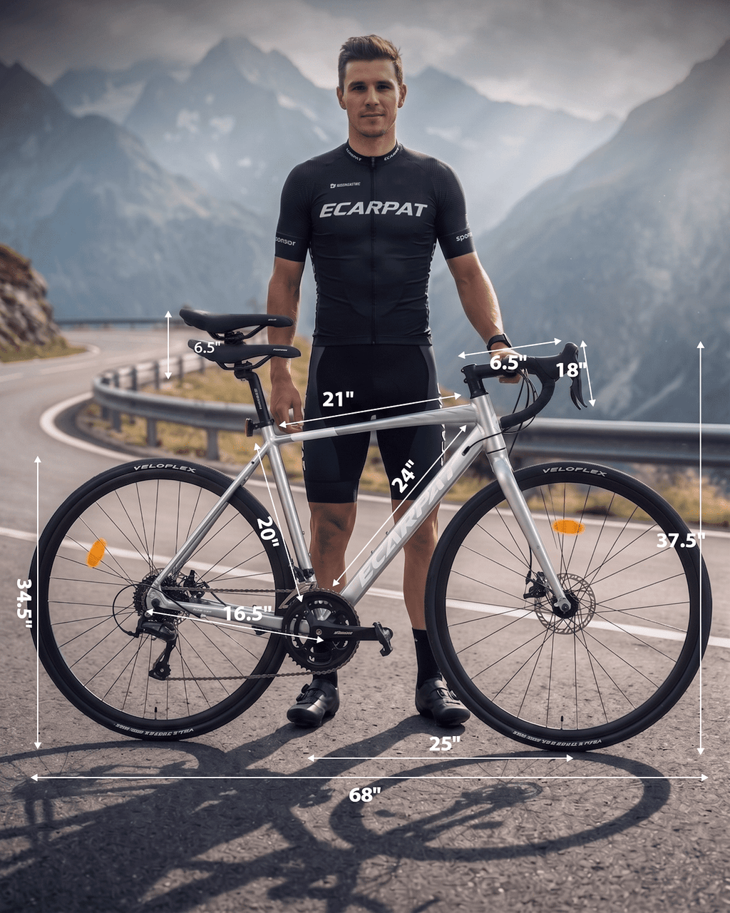 700C Road Bike 16 Speed, Sport Bike Performance Aluminum Road Bike, City Commuter Bicycle with Dual Disc Brakes, Lightweight Racing Bicycle for Men &Women, Cream