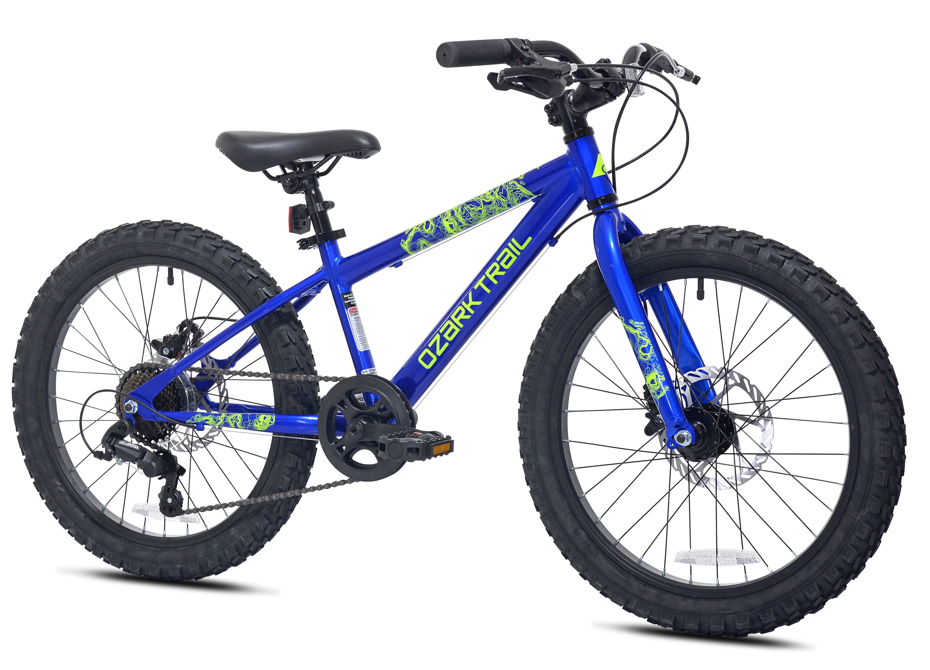 20 Ozark Trail Mountain Bicycle, 7 Speed, Fits Riders 3'11-4'4, Child, Unisex, Blue