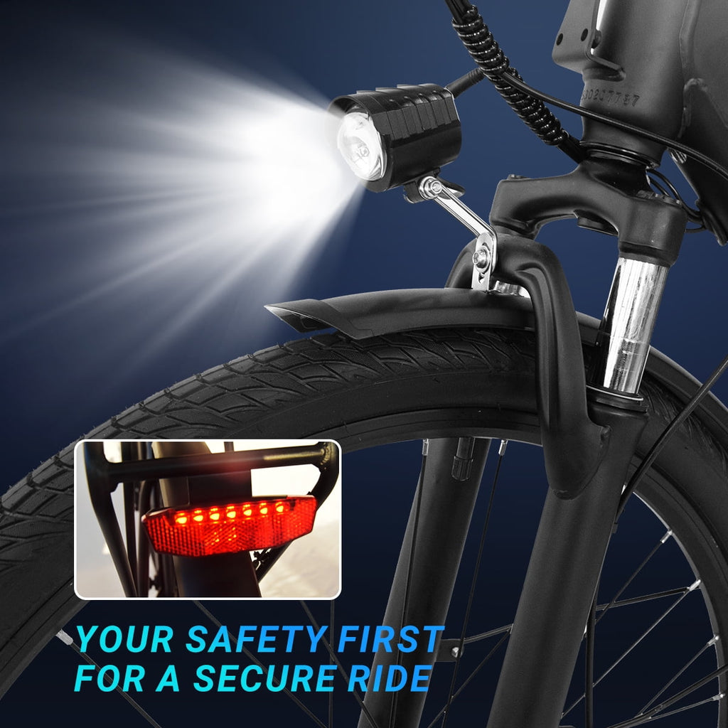 DYU C7L Electric Bike for Adults, 26 Peak 1000W Motor Ebike, 48V 10.4Ah Removable Battery, 45 Miles Max 20MPH, 7 Speed Electric Bicycle UL2849