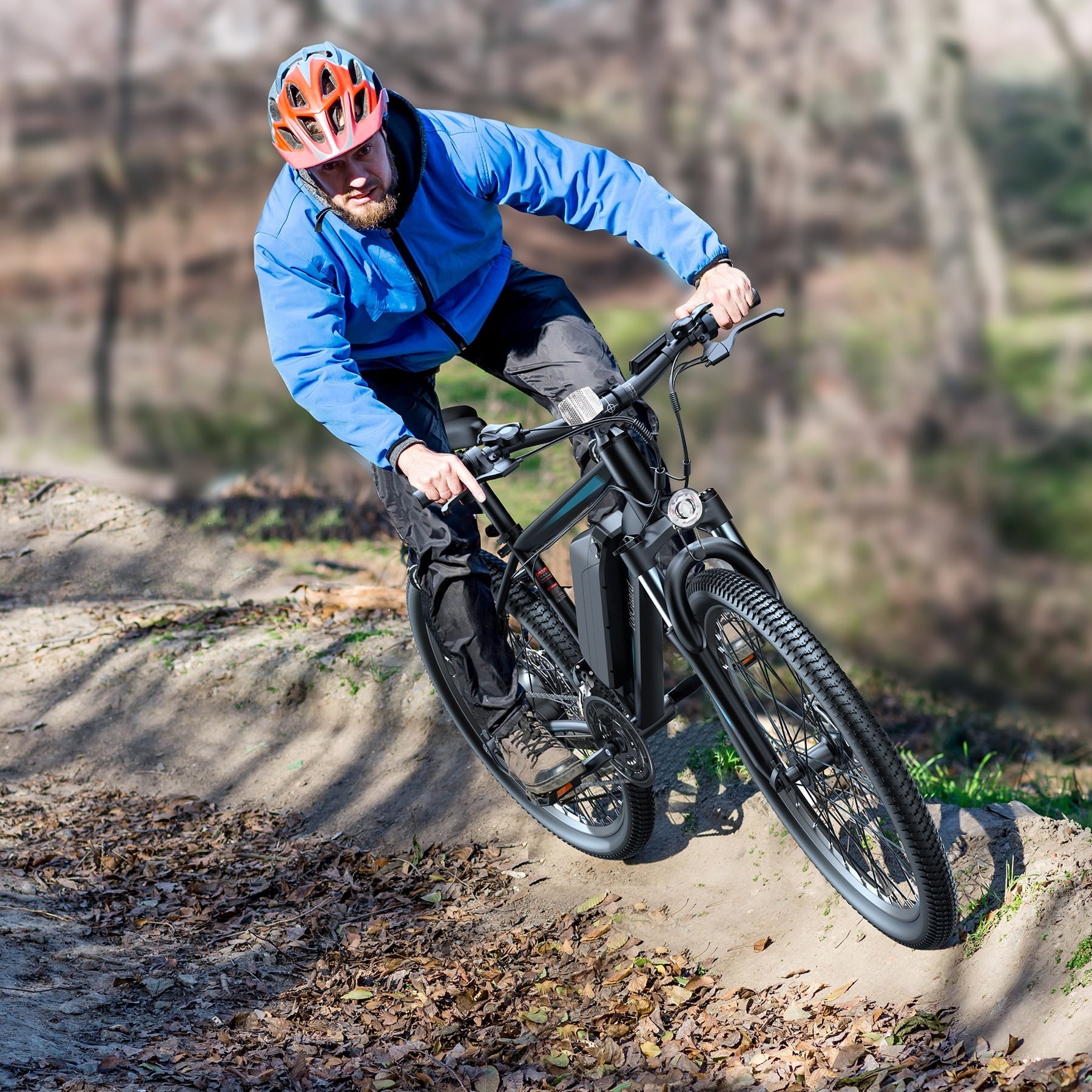 TotGuard Electric Bike for Adults 27.5 E-Bike with 500W Motor, Electric Mountain Bike with 48V 10Ah Battery, Lockable Suspension Fork, Shimano 21 Speed Gears UL2849