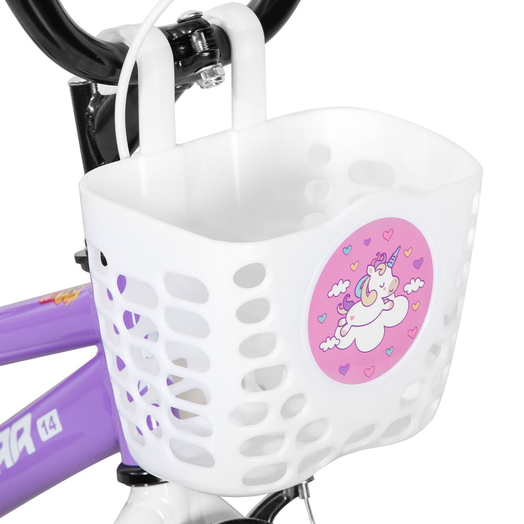 JOYSTAR Pluto Kids Bike with Training Wheels for 14 inch Bike, Gray