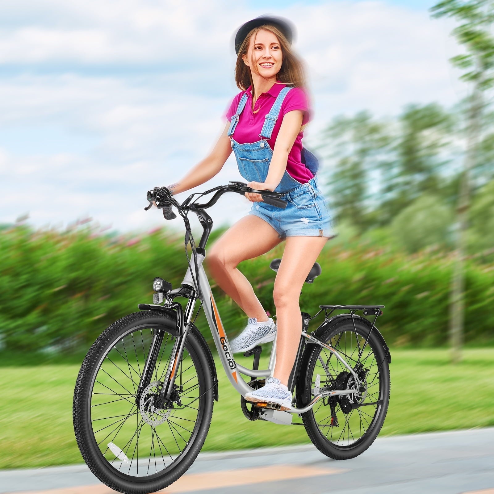 Gocio 26 Electric Bike for Adults, 750W Peak Motor Commuter E-Bike, 48V 7.8Ah Battery, 7-Speed, UL2849
