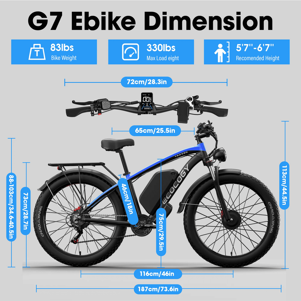 26 Fat Tire Electric Bike 6000W 52V 32Ah Electric Biycles 7Speed Hydraulic Brake