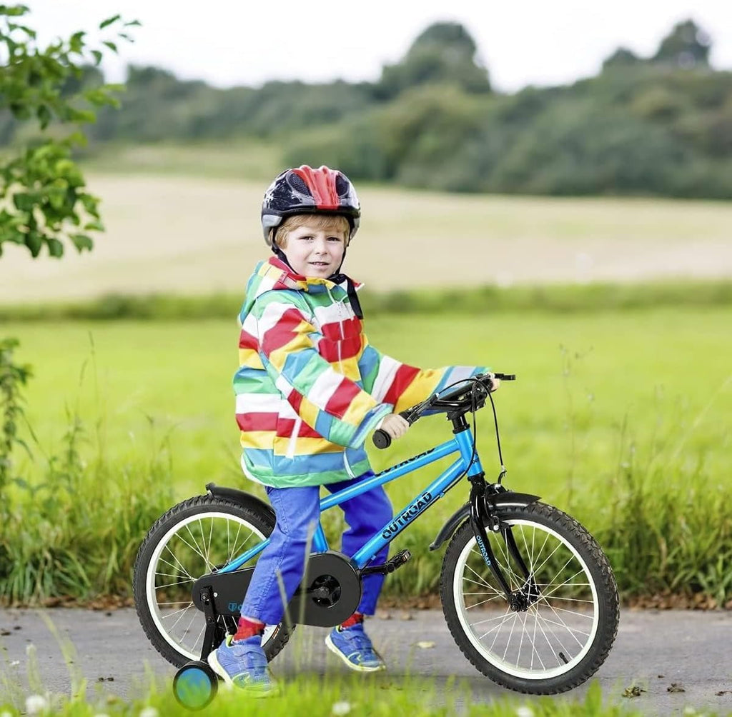 Marknig Kids Bike for Boys & Girls, 14 16 18 Inch Children's Bicycle for Ages 3-9 Years with Training Wheels and Adjustable Seat,Blue