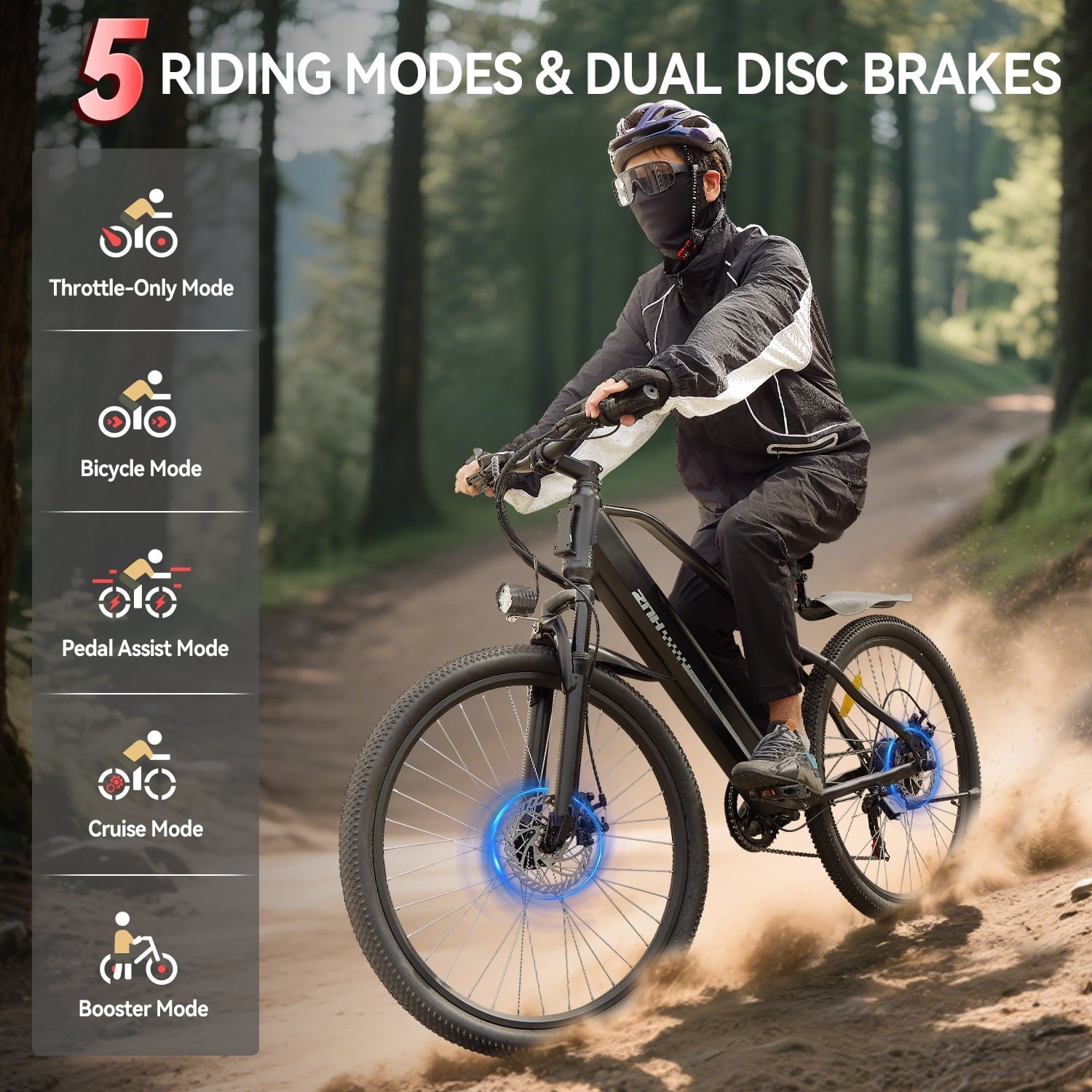 ZNH 1000W Electric Bike for Adults|26''Ebike 48V 13Ah Removable Battery Electric Mountain Bike|7 Speed|UL2849 Certified|Black