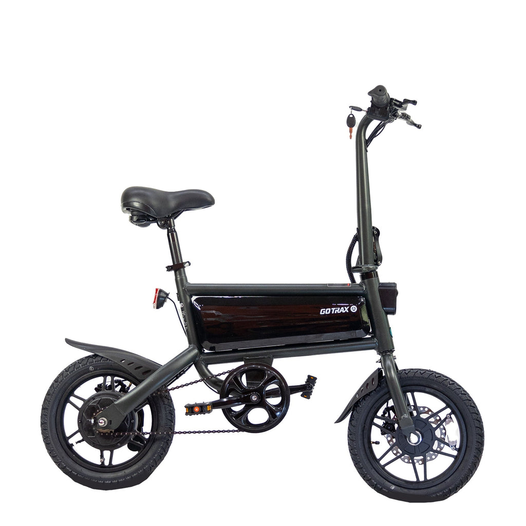 GOTRAX S2 14 Folding Adult Electric Bike, 250W, 15.5 mph Max Speed LED Display, Black