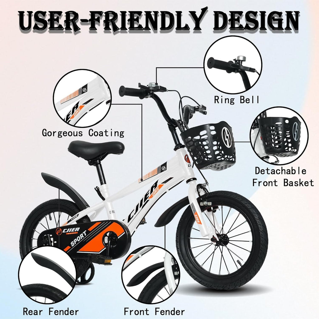 14 Kids Bikes for Girls and Boys, DEYGIA Kids' Bicycles with Training Wheels, Ages 3-5 Years