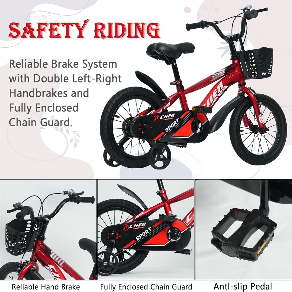 NEORIVER 14 Kids Bikes for Girls and Boys, Kids' Bicycles with Training Wheels, Ages 3-5 Years