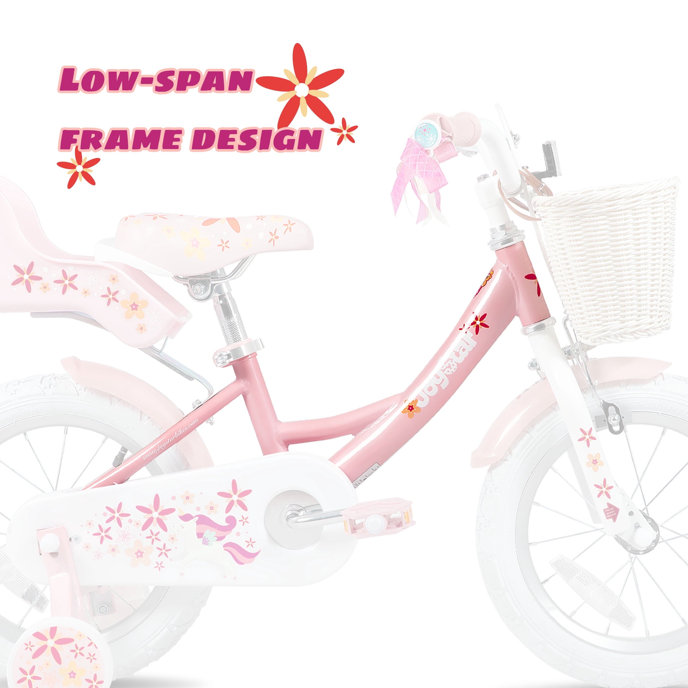 Joystar Unicorn 14inch Girls' Bike, Mint Pink