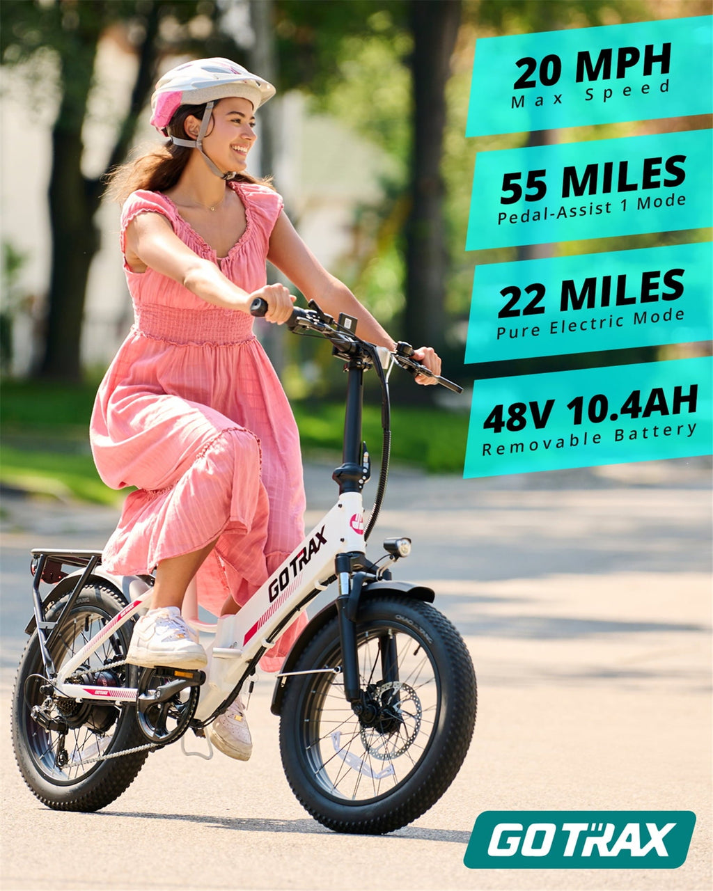 GOTRAX R2 Folding Adult Electric Bike, 500W 20mph, 20 x 3 Fat Tire, LCD Display, Black