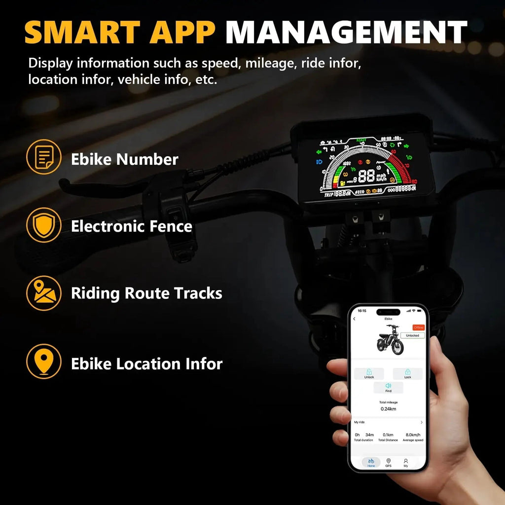 Apenet Electric Bike for Adults,1500W Peak Motor Fat Tire E-Mountain Bicycle with Wireless Carplay & Android Auto,UL2849