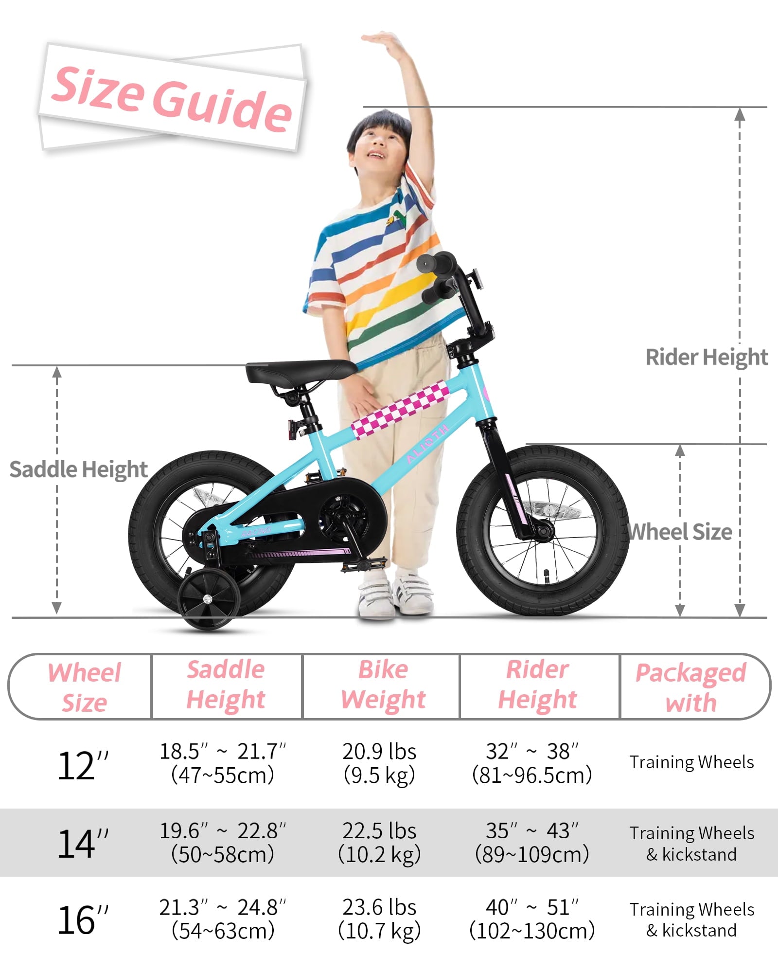 Vollsch BMX Style Kids Bike for 2-8 Years Old Boys Girls 16 Inches Toddlers Bicycle with Coaster Brake Training Wheels, Black