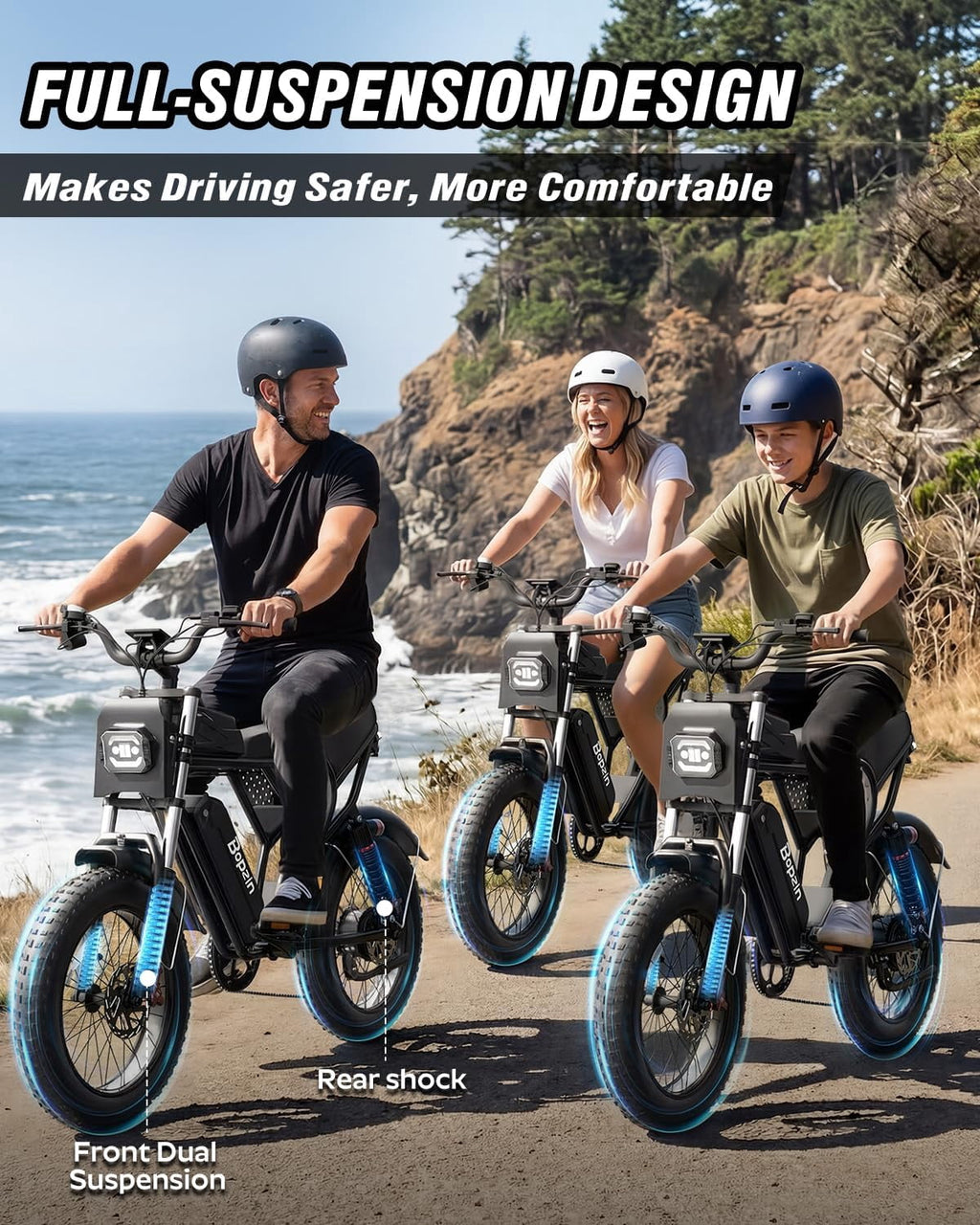 Peak 1500W Electric Bike for Adults,48V 20Ah,Max 80miles & 28mph Electric Bicycle, 20 Fat Tire Full Suspension Mountain Bike UL2849