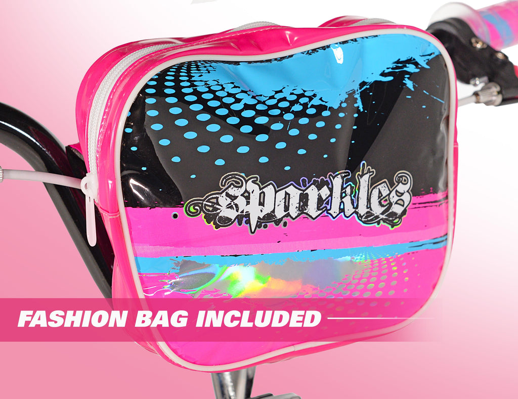 Kent Bicycles Sparkles Girls' 18 Kids Bicycle, Black and Pink