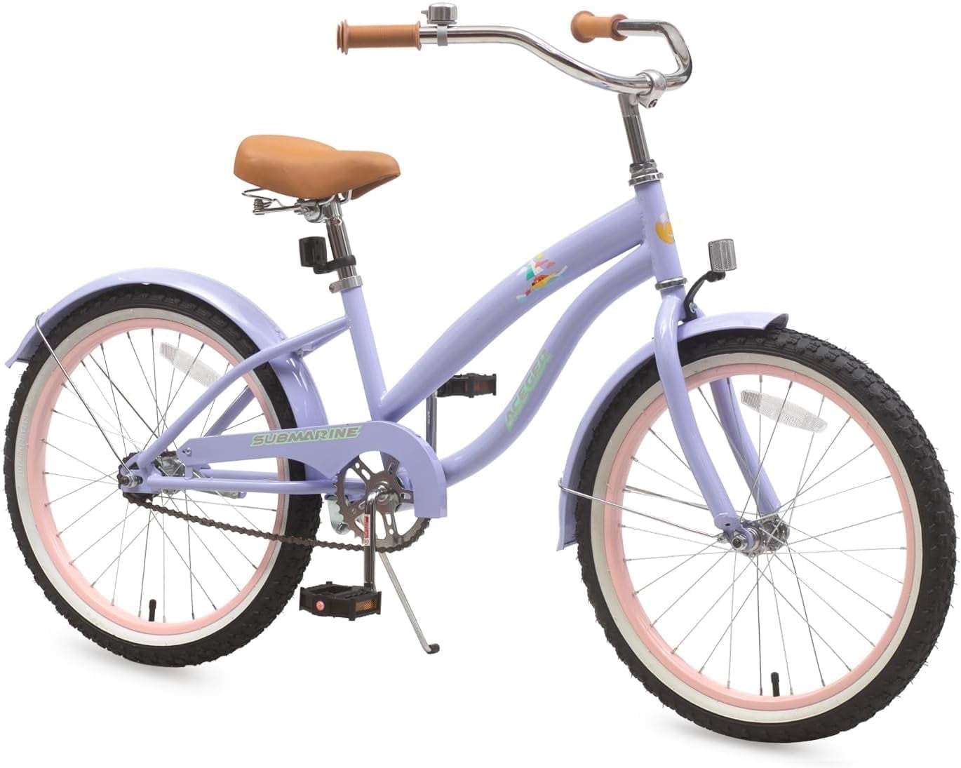 ACEGER 20 Inch Beach Cruiser Bike for Girls Ages 9-13, Pink