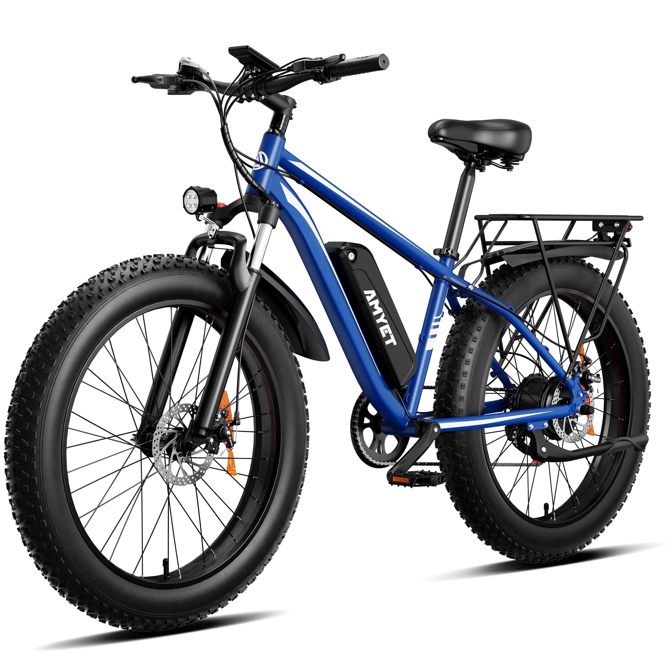 AMYET EB26 Electric Bike for Adults, Peak 1500W 48V 15Ah, 26 Fat Tire Ebike, E-Mountain Bicycle, UL2849