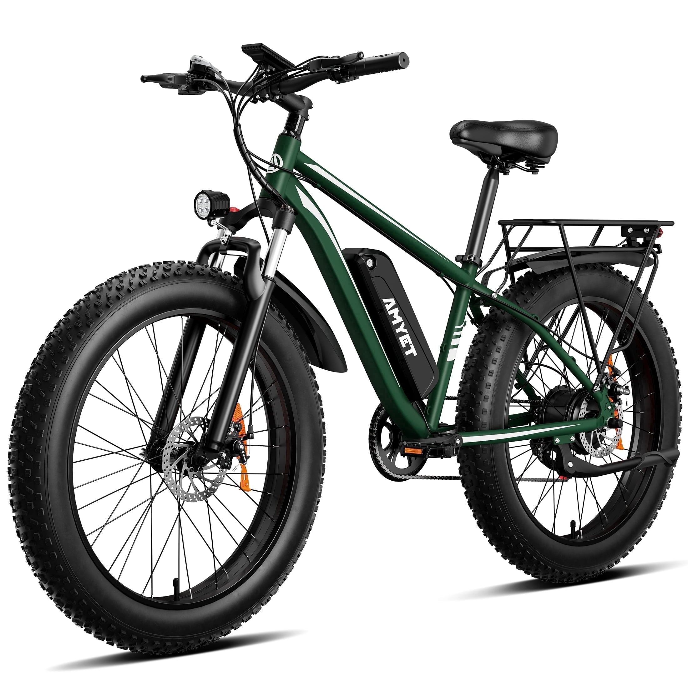 AMYET EB26 Electric Bike for Adults, Peak 1500W 48V 15Ah, 26 Fat Tire Ebike, E-Mountain Bicycle, UL2849