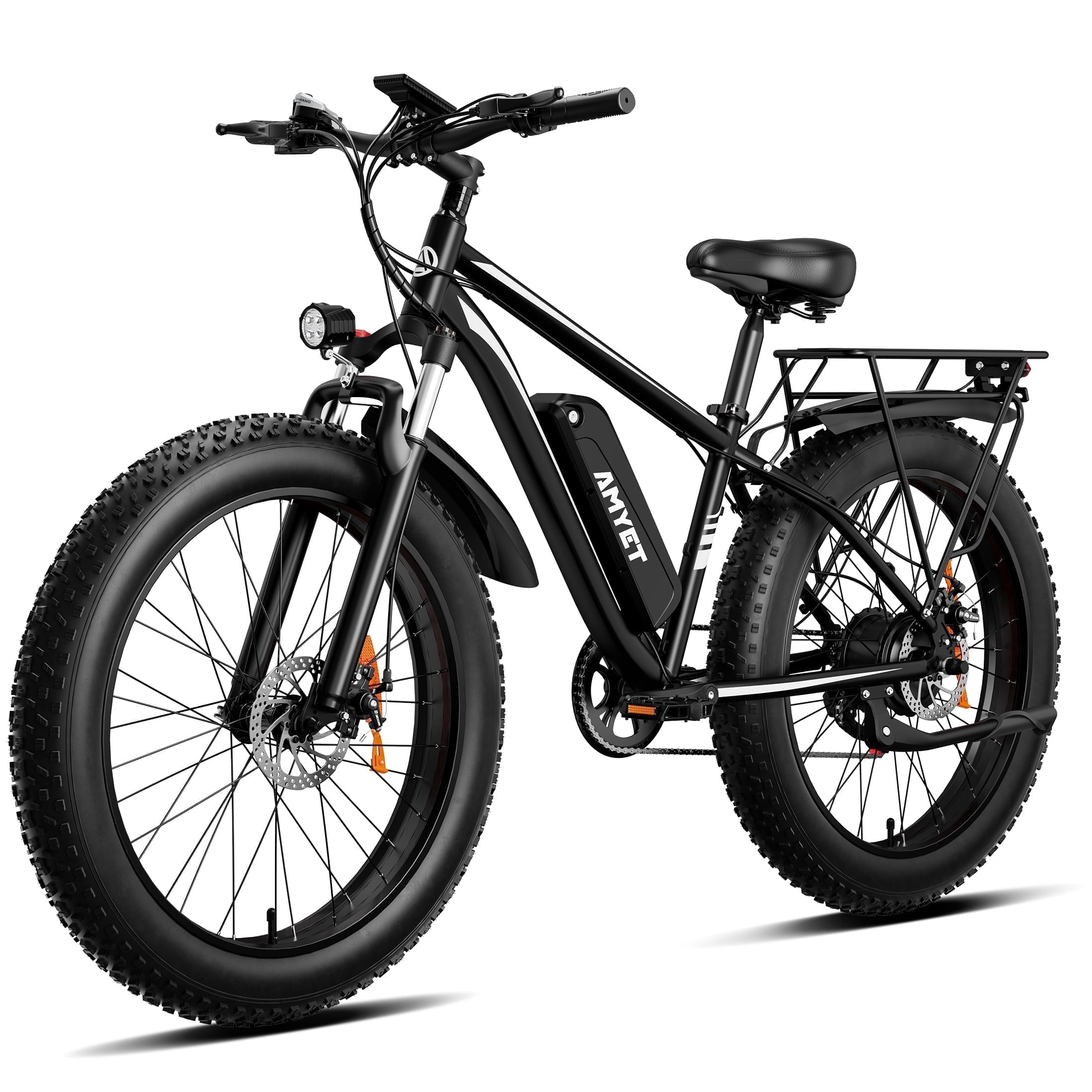 AMYET EB26 Electric Bike for Adults, Peak 1500W 48V 15Ah, 26 Fat Tire Ebike, E-Mountain Bicycle, UL2849